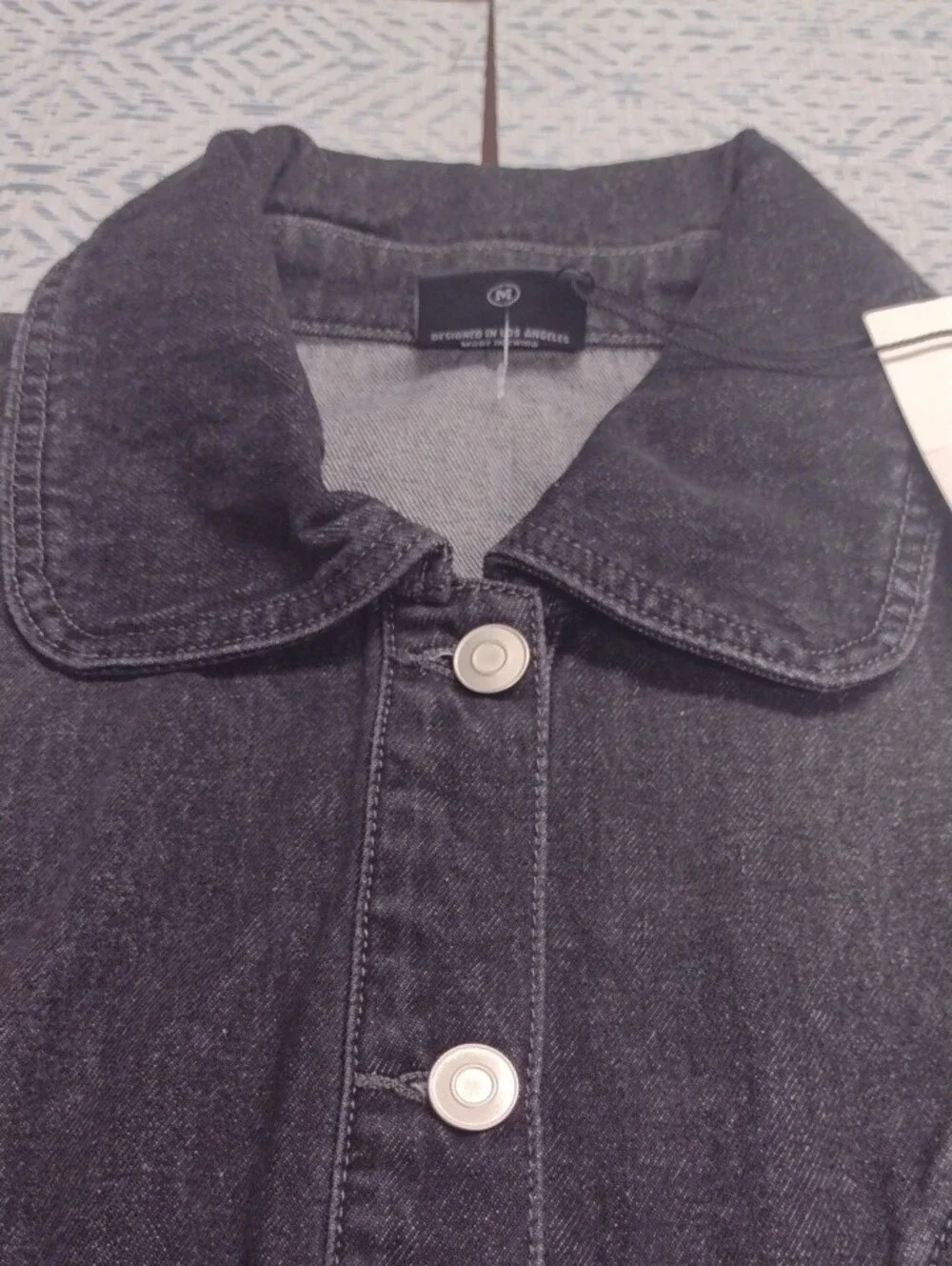 NEW Washed Black Denim Button-Front Sleeveless Vest